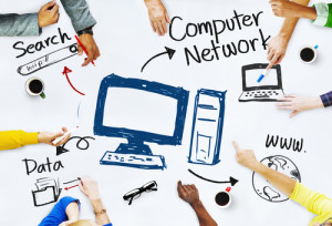 Group of People with Computer Network Concept