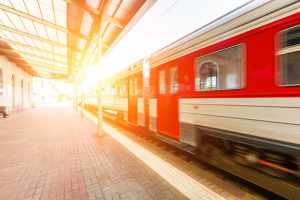 Train at Station in Vilnius
