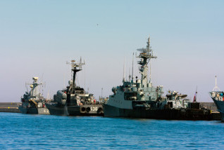 GDYNIA CITY, POLAND - APRIL 26: Small missile boats of Polish Navy in port of Gdynia. April 26 2010, Poland