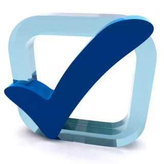 Boxed Blue Tick Shows Quality And Excellence
