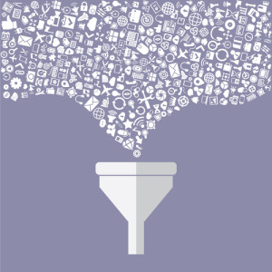Flat design illustration concepts for creative process, big data filter, data tunnel, analysis concept