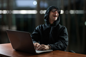Hacker in front of his computer