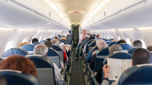 PARIS, FRANCE - MAY 13, 2014: Air France Jet airplanes interior
