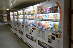MOSCOW, RUSSIA - 17.06.2015. Vending machines Japanese companies DyDo for drinks in a underpass