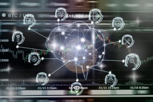 Polygonal brain shape of an artificial intelligence with various