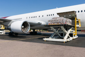 Loading freigth in airplane