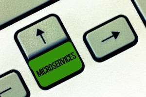 Writing note showing Microservices. Business photo showcasing Software development technique Building single function module