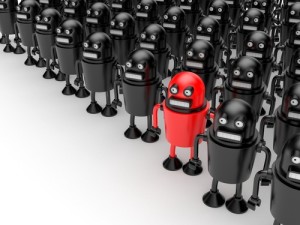 Crowd with leader